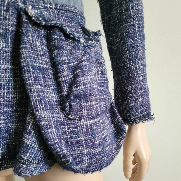 Fitted Textured Blazer with Frayed Edges - Picture 10 of 16